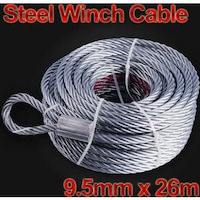 Galvanised Steel Winch Cable Wire Rope 9.5mm x 26m